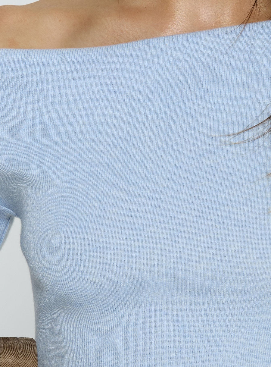 Yelsie Off Shoulder Long Sleeve Mini Dress Baby Blue · photo 5