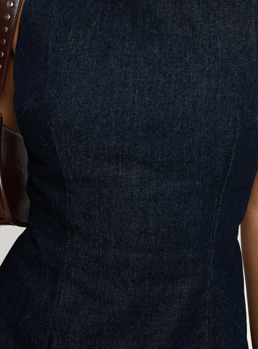 Ainsleigh Shift Denim Playsuit Dark Wash Petite · photo 6