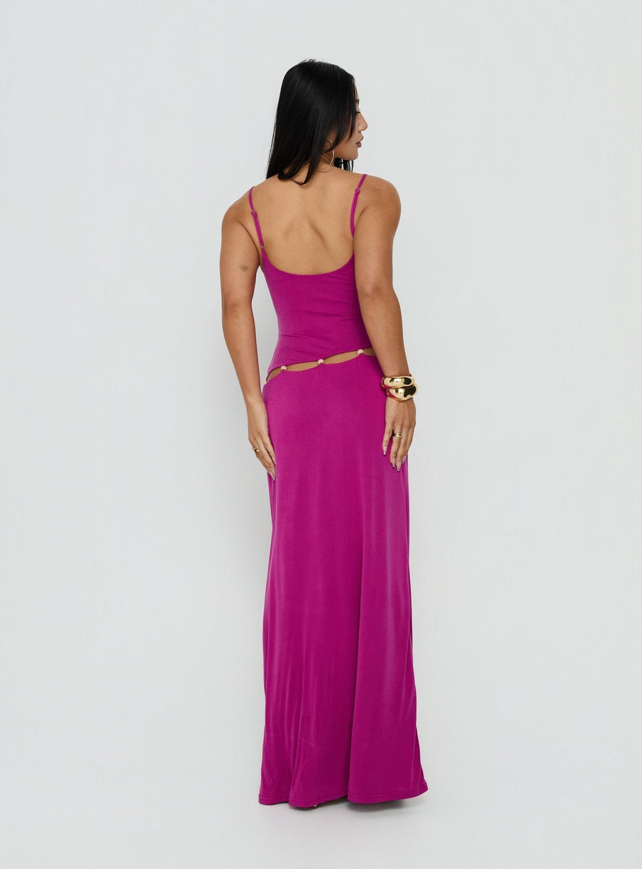 Allspice Beaded Maxi Dress Plum · photo 4