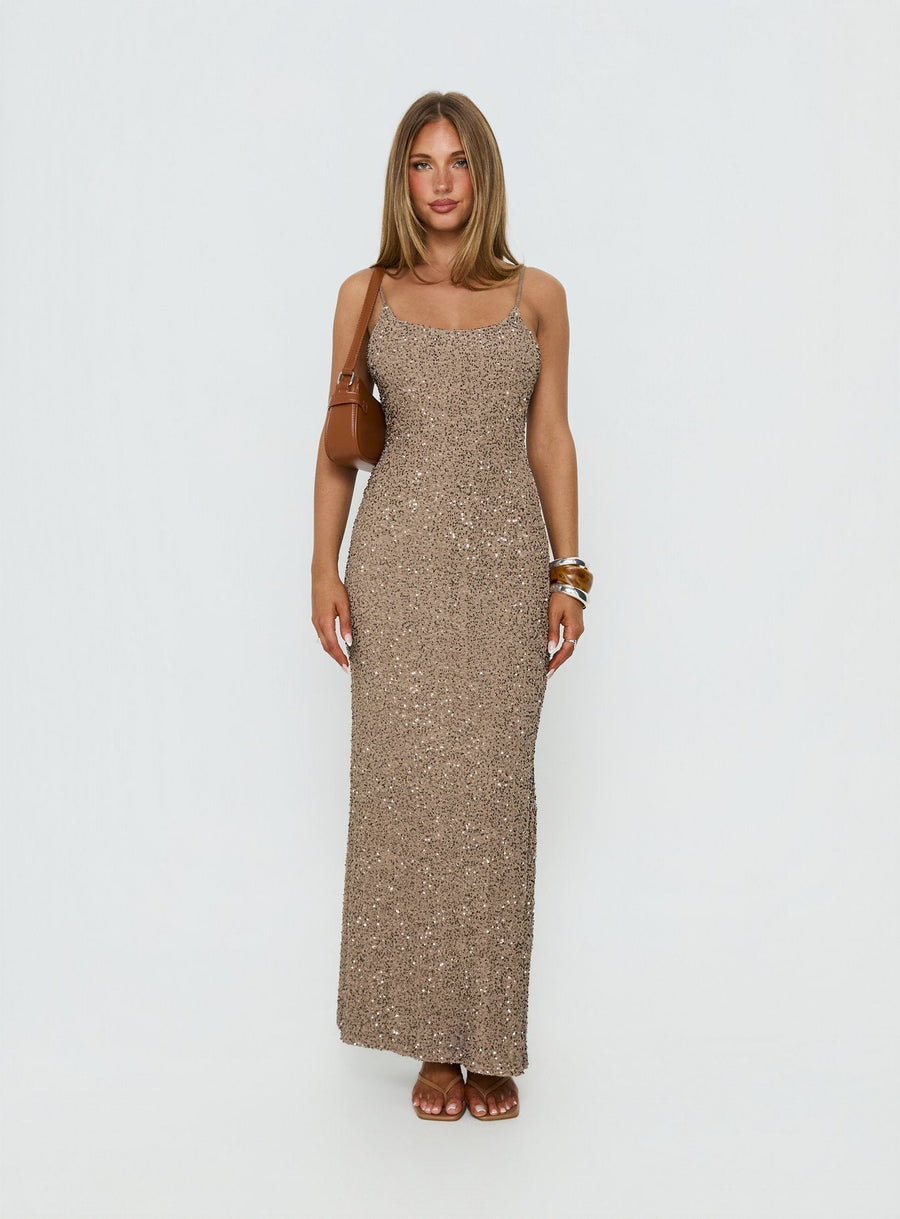 Knox Maxi Dress Brown Sequin · photo 6
