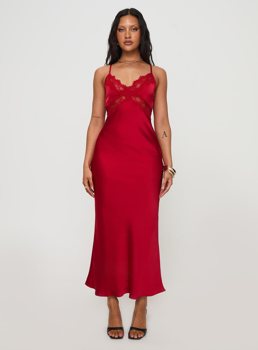 Treasure Bias Cut Maxi Dress Red · photo 6