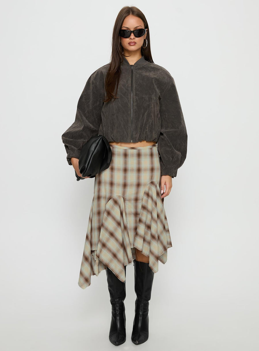 Toshie Asymmetrical Midi Skirt Multi Check · photo 7