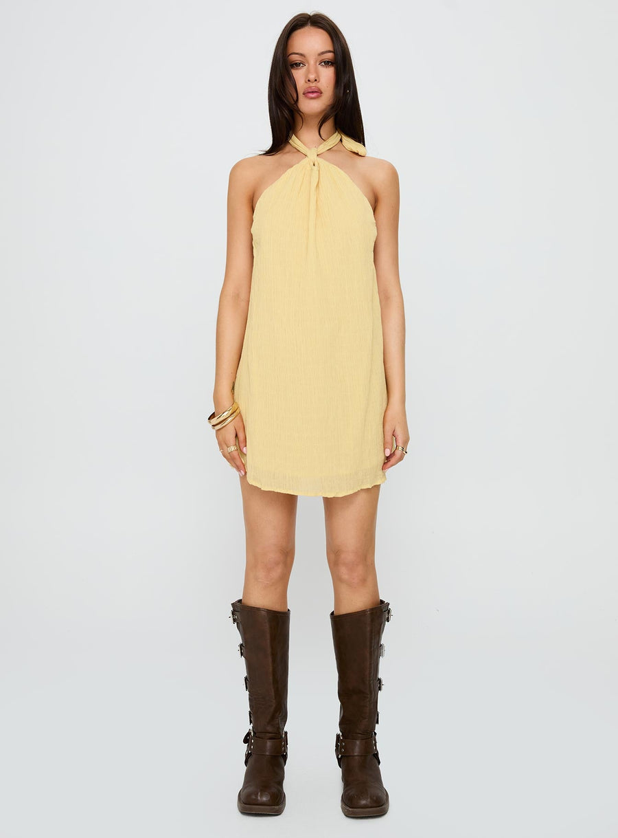Kaiko Halter Mini Dress Yellow · photo 7