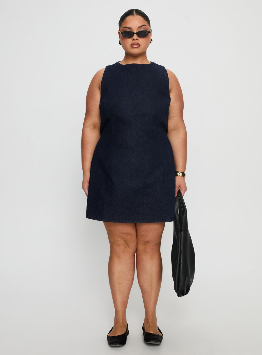 Ainsleigh Shift Denim Playsuit Dark Wash Curve · photo 7