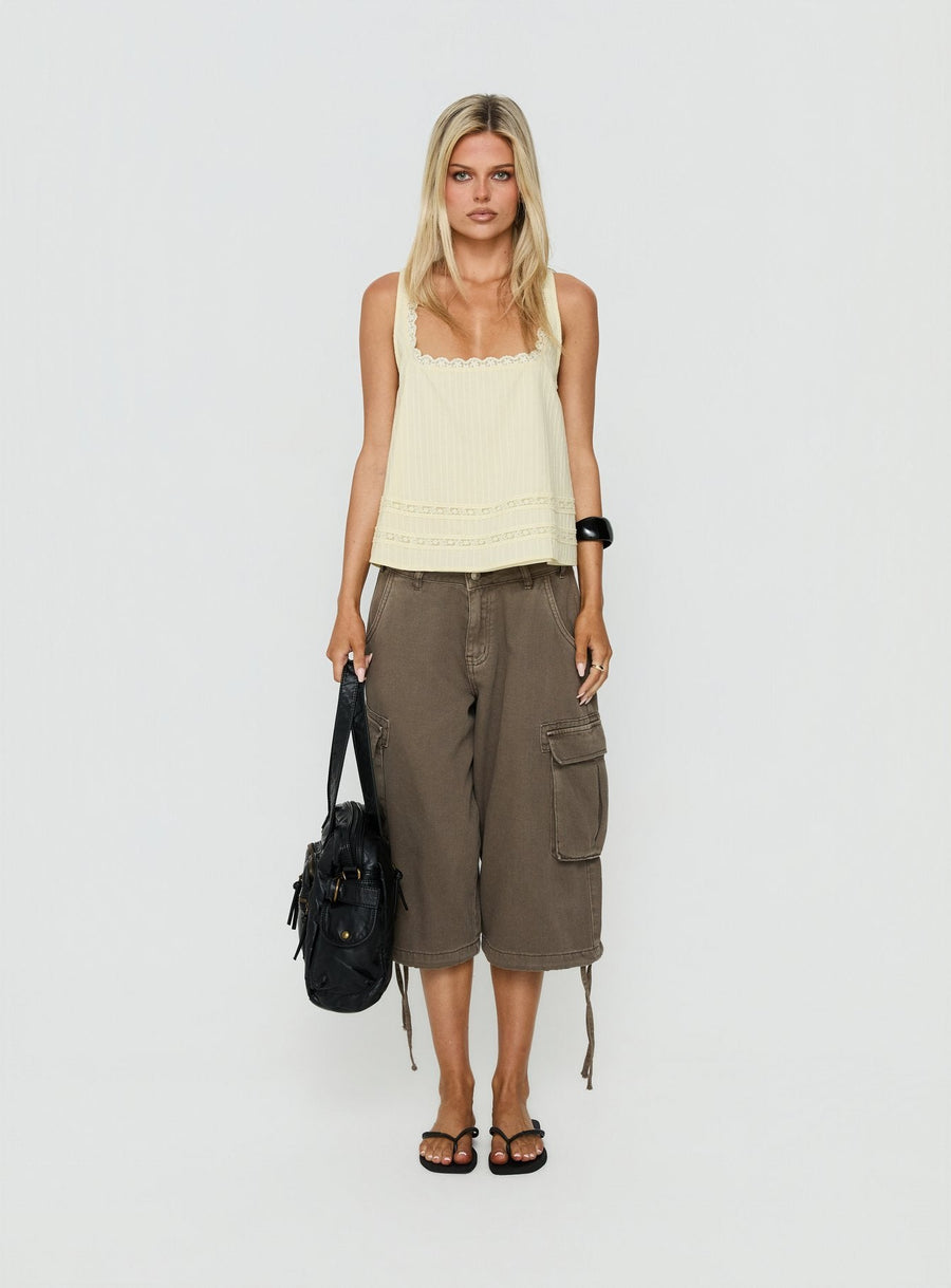 Alanah Lace Trim Top Lemon · photo 7