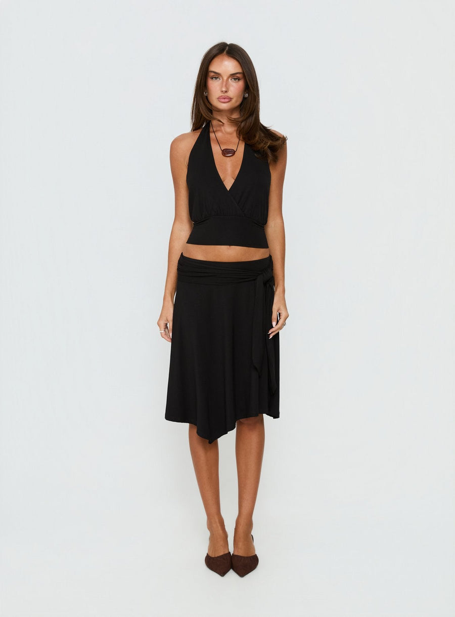 Arabele Halter Wrap Top Black · photo 7