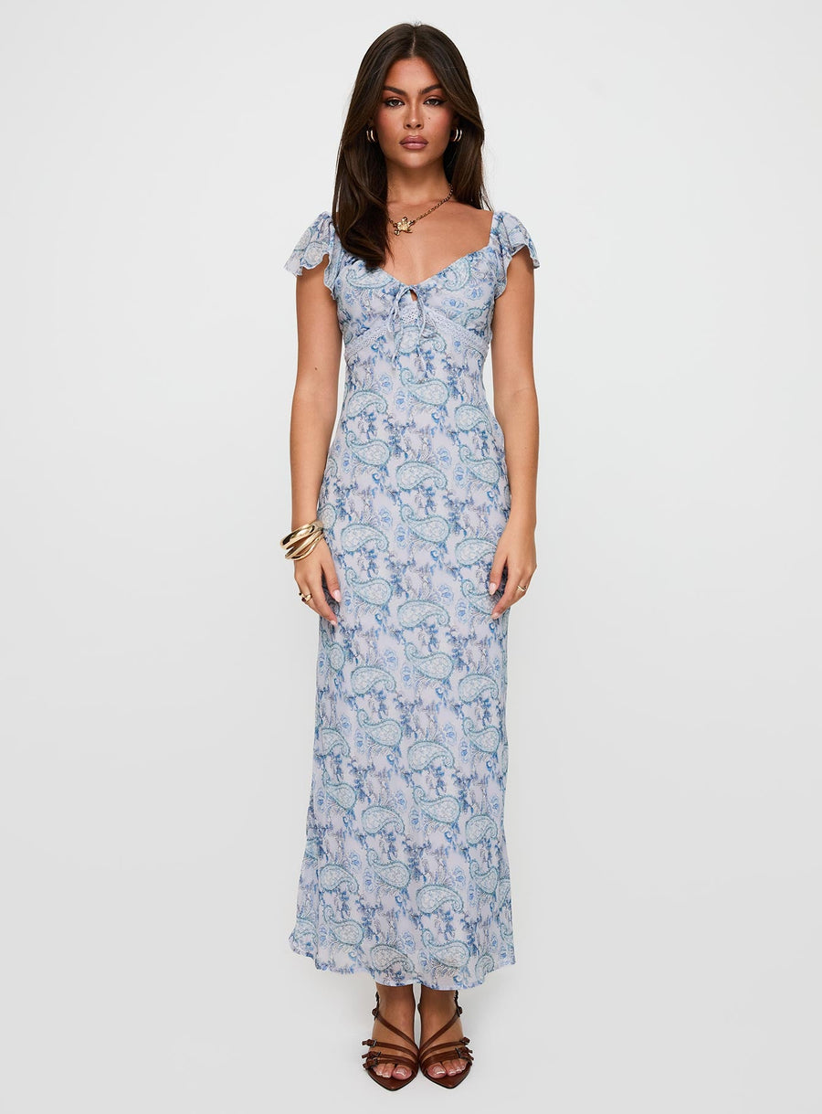 Dahleia Maxi Dress Blue Paisley · photo 6