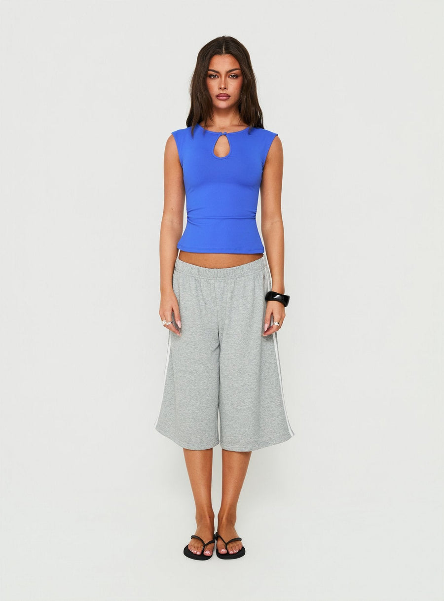 Ailana Cinched Keyhole Top Blue · photo 7