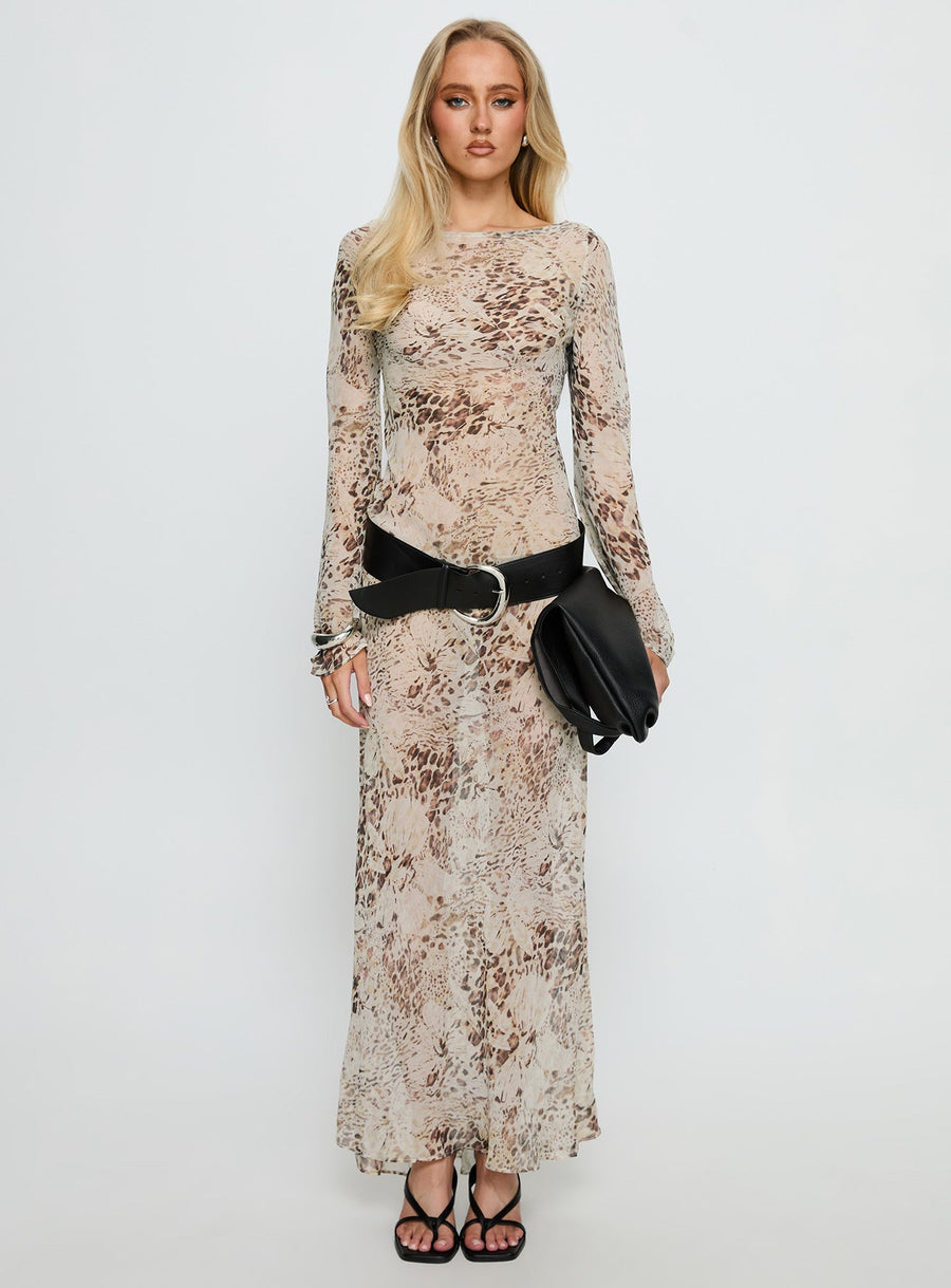 Switch Places Sheer Maxi Dress Animal · photo 7
