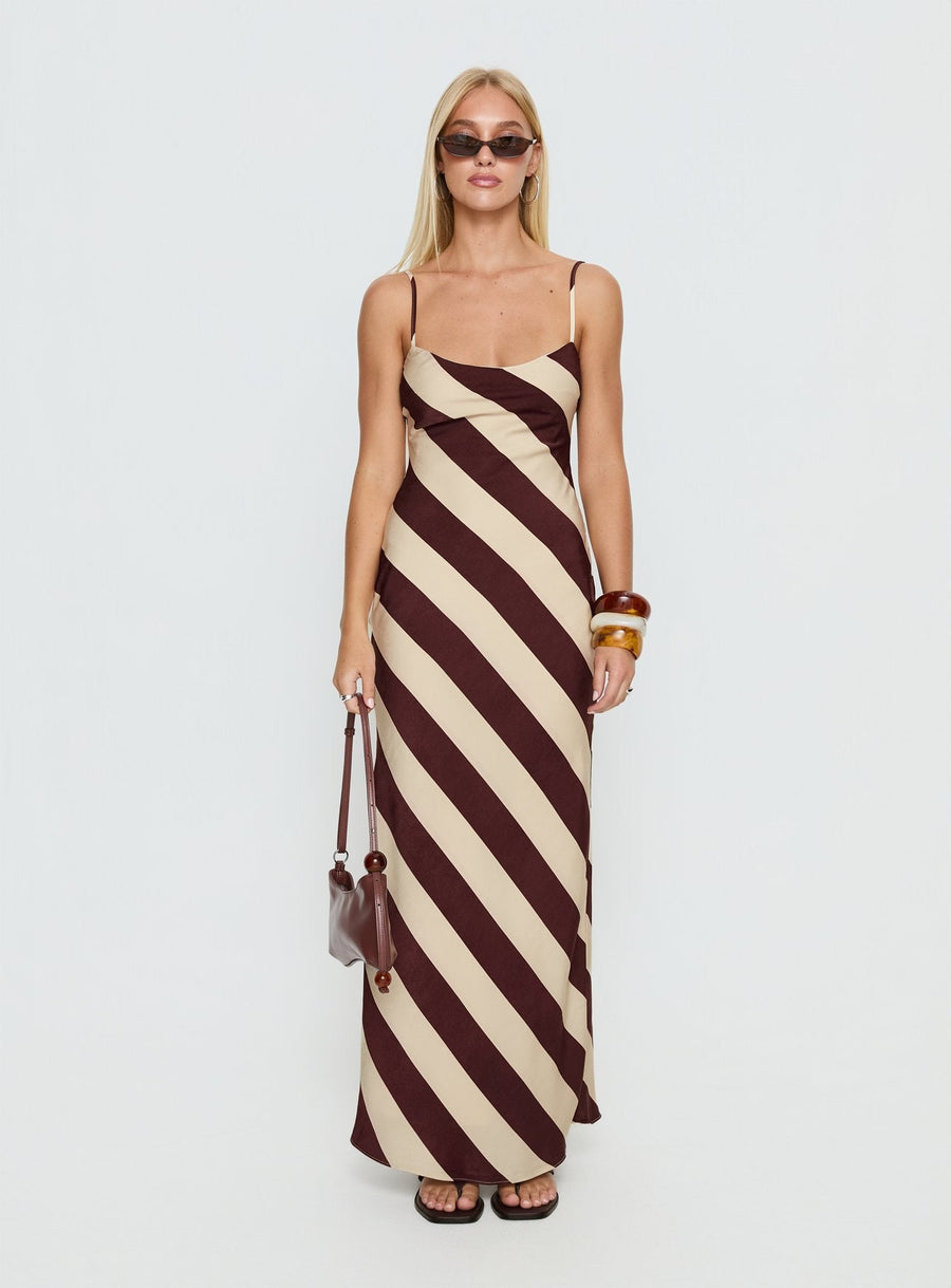 Rhodie Scoop Maxi Dress Brown / Cream Stripe · photo 7