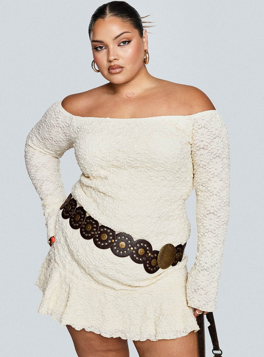 Vancesca Off Shoulder Long Sleeve Mini Dress Curve · photo 8