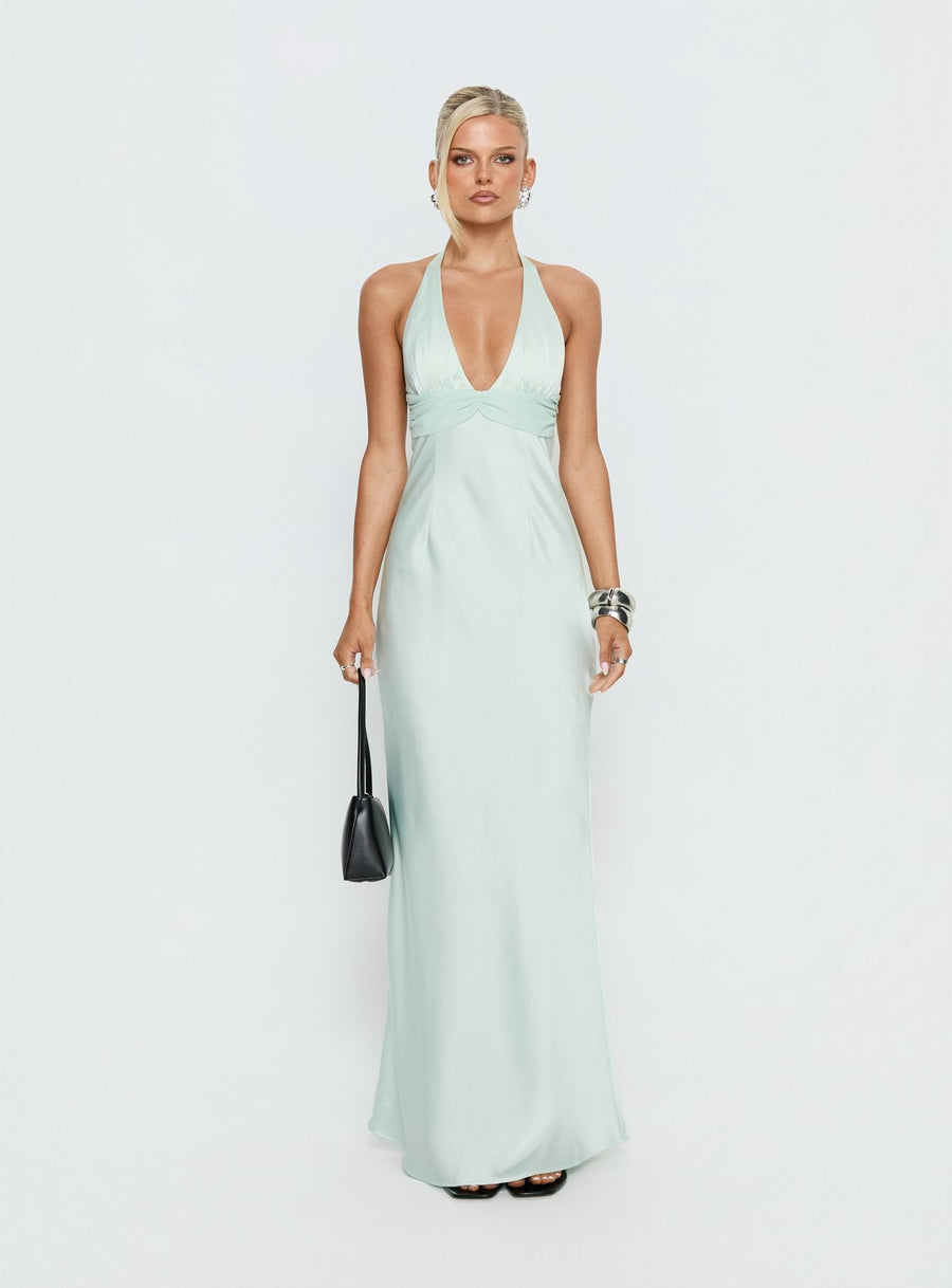 Odyssa Halter Maxi Dress Mint Green · photo 9