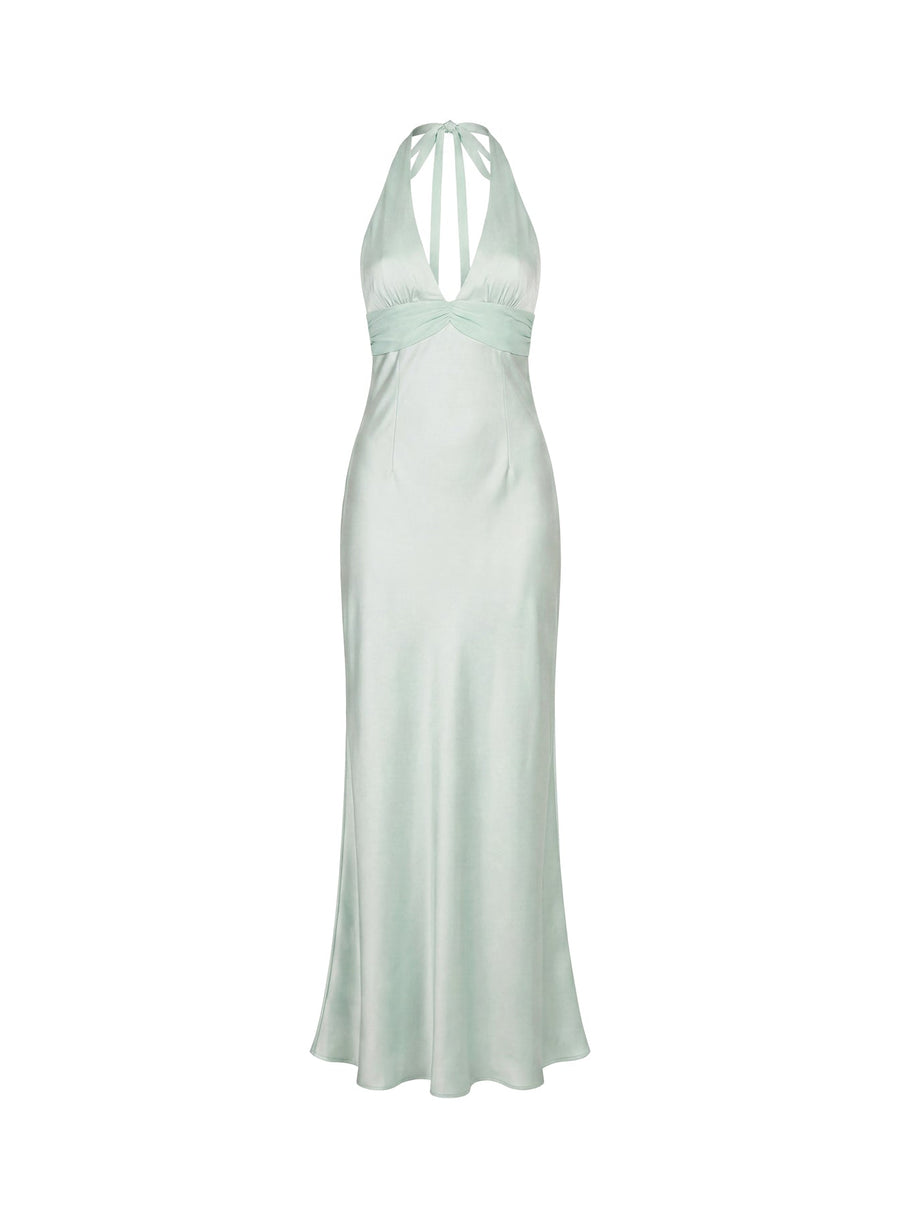 Odyssa Halter Maxi Dress Mint Green · photo 11