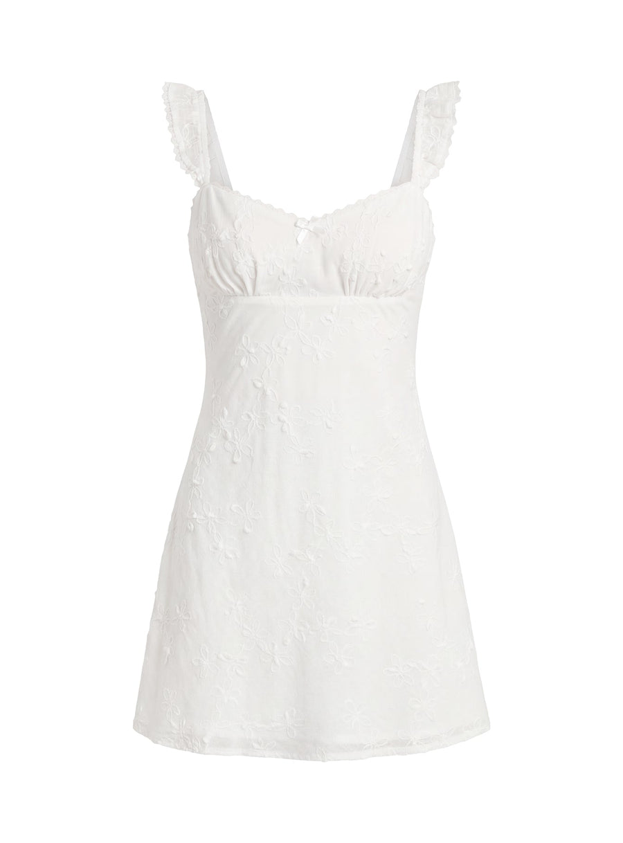 Beacall Embroidered Mini Dress White · photo 11