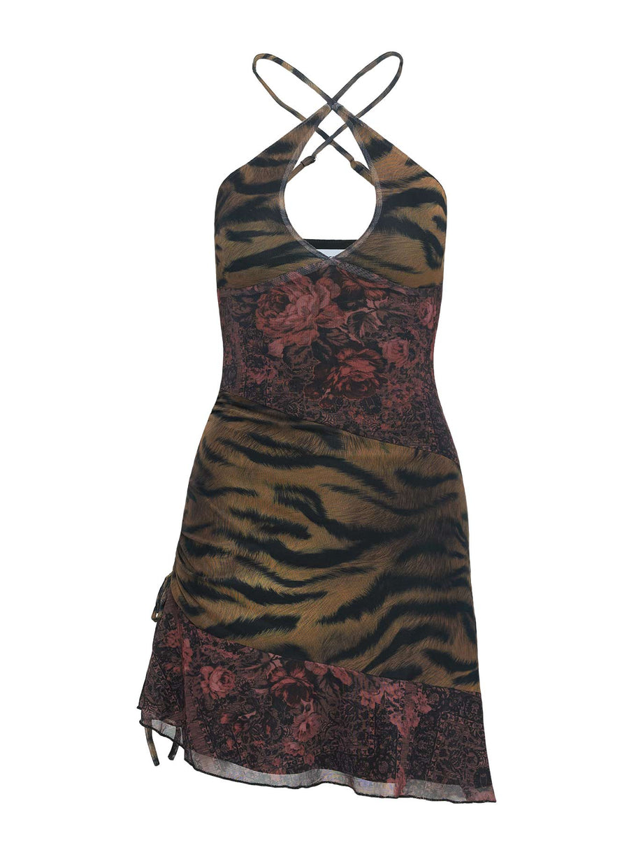Syrefena Halter Mini Dress Multi Tall · photo 8