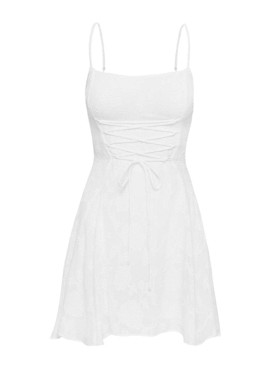 Wispie Lace Up Mini Dress White · photo 5