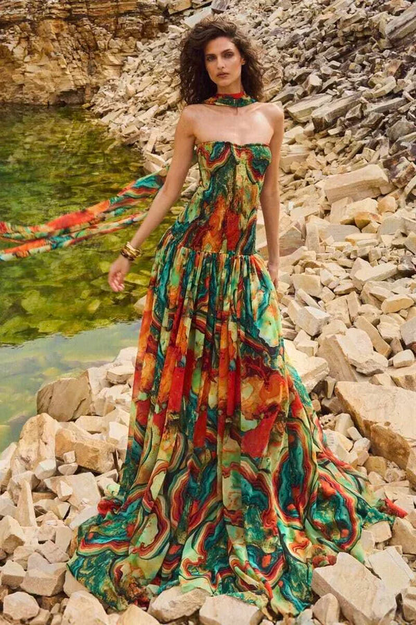 Portofino Minerale Maxi Dress — XS