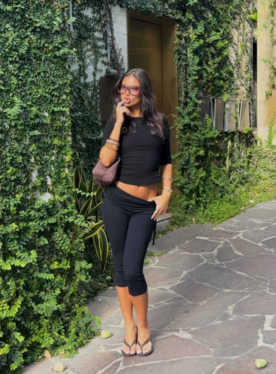 Bailor Channel Waistband Capri Pants Black · photo 8